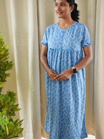 Blue leaves (puff sleeves)